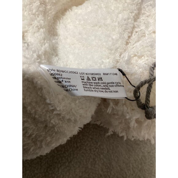 Barefoot Dreams Hat Beanie Womens One Size Cream CozyChic Cable Knit Pom New main image 4